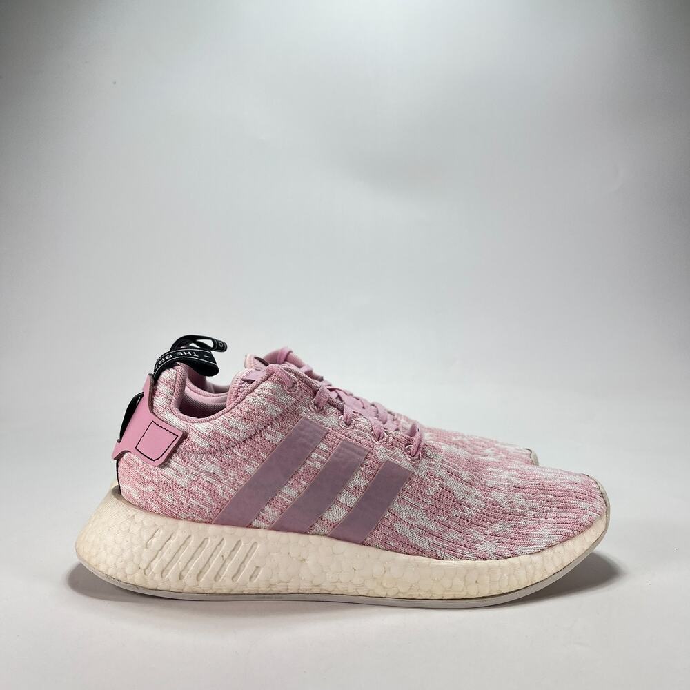 Adidas NMD R2 Wonder Pink Glitch Lace Up Running Shoes BY9315 Women's Size 10